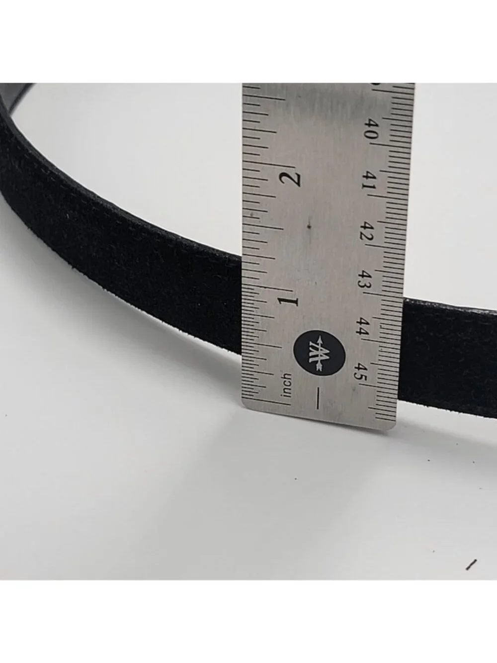 Black Genuine Leather Belt With Gold Buckle & Vinyl Lining - Size S-M Made In Ta